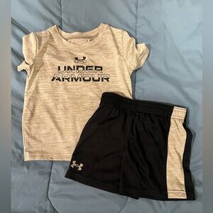 Under Armour toddler beige/tan and Black Kids' Outfit